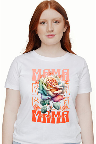 StoryGift Romania Tricou Femei Mama - Trandafir Floare, Cu Imprimeu Pe Fata, ...