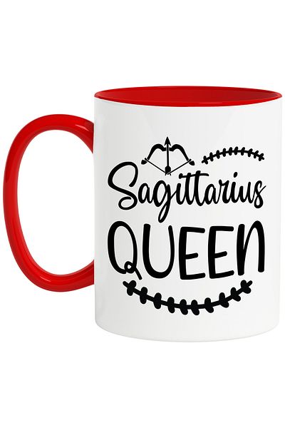 StoryGift Romania Mug with Sagittarius zodiac sign, illustration, zodiac sign, astrology, symbol, sign, queen, ar, With, STG