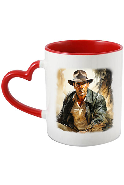 StoryGift Romania Cana Cu Indiana Jones, Personaj Fictiv, Iubitori De Filme, Multicolor 330 Ml, Ce, Cu Maner Inim Stg