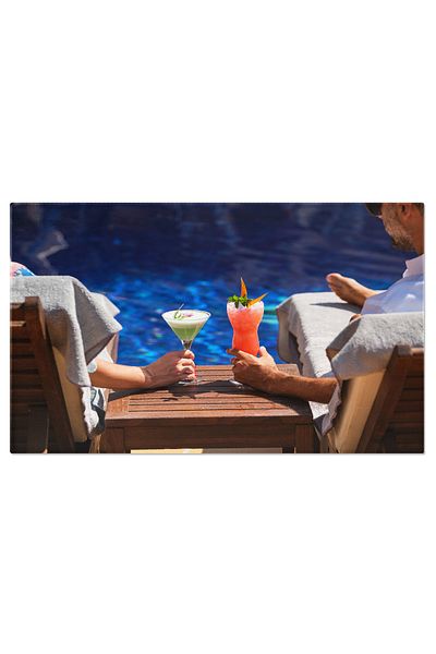 StoryGift Romania Tablou Canvas Cu Cuplu Relaxandu-se - Caldura, Cocktail, Plaja