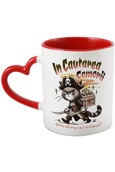 StoryGift Romania Cana Cu Pisica Pirat Cu Palarie Si Cufar Cranii Text In Cau...