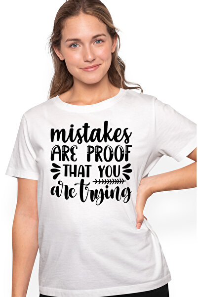 StoryGift Romania Tricou Femei Cu Mesaj Motivational "mistakes Are Proof That...