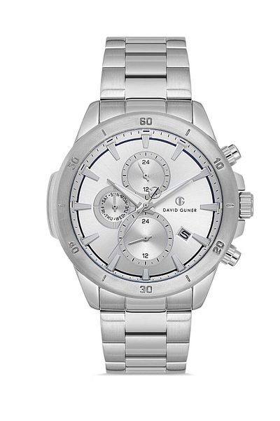 DAVID GUNER Men's Wristwatch with Silver Coated White Dial - Dg-8742Ga-A1