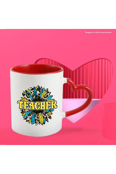 StoryGift Romania Mug with the message "Teacher", illustration, school, pupils, students, teachers, educate, With, STG.