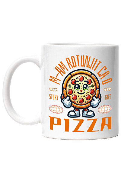 StoryGift Romania Cana Cu Felie De Pizza Peperoni Oameni Fast Food Text M Am ...