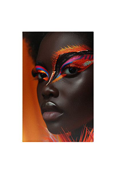 StoryGift Romania Tablou Canvas Black Female Face Pictata La Ochi Cu Genele L...