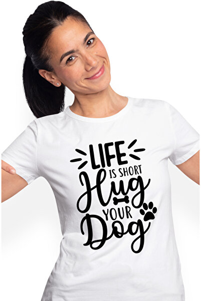 StoryGift Romania Tricou Femei Cu Un Os Si Textul "viata E Scurta, Imbratisea...