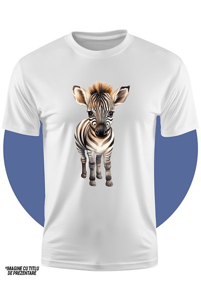 StoryGift Romania Tricou Copii Cu O Zebra Trista, Ilustratie, Dezamagire, Suparare, Animal Salbatic, Jungla,