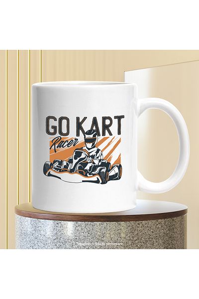 StoryGift Romania Cana Cu Mesaj In Engleza Go Kart, Racer, Cursa, Casca, Masina, Multicolor 330 Ml, Cu ,stg