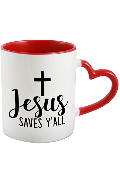 StoryGift Romania Cana Cu O Cruce Si Mesajul In Engleza "jesus Saves Y'all" -...