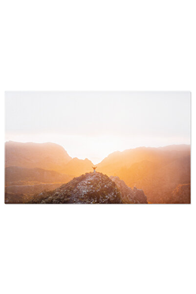 StoryGift Romania Tablou Canvas Culmea Muntelui Sub Nori Intr-un Apus, Deal, ...