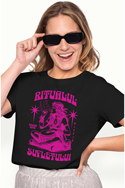 StoryGift Romania Tricou Femei Ritualul Sufetului, Cu Imprimeu Pe Fata, 100% ...