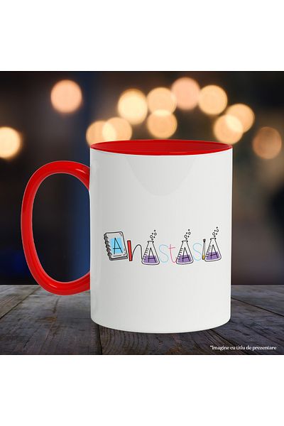 StoryGift Romania Mug With Name Anastasia, School, Chemistry, Subjects, Algebra, Geometry, 330ml, Ce, Cu, STG