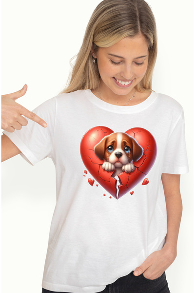 StoryGift Romania Tricou Femei Cu Un Catel Trist, Ilustratie, Lacrimeaza, Ini...