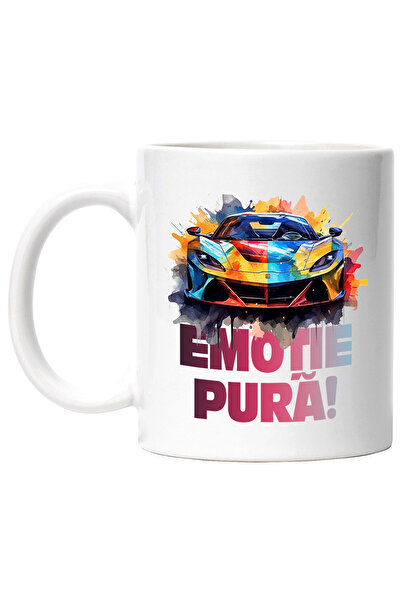 StoryGift Romania Cana Cu Emotie Pura, Masina Sport, Watercolor, Ilustratie, ...