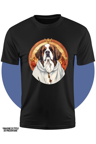 StoryGift Romania Tricou Copii Cu Un Caine In Straie De Epoca, Ilustratie, Abstract, Cerc, Pentru Iubitorii