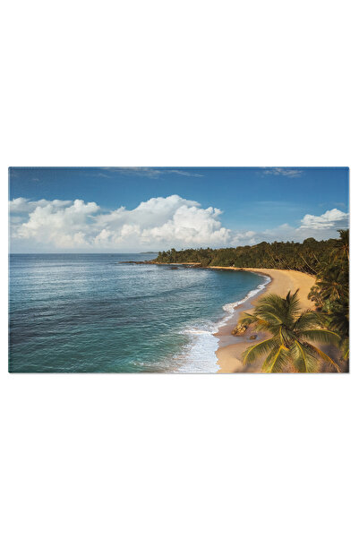 StoryGift Romania Tablou Canvas Plaja Cu Nisip Si Palmieri, Resort, Plaja, Tu...