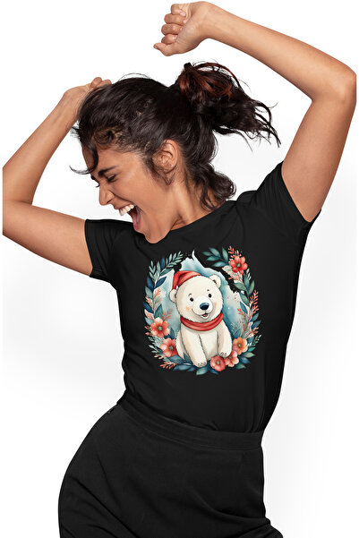 StoryGift Romania Tricou Femei Cu Un Urs Polar Vesel, Ilustratie, Caciula De ...