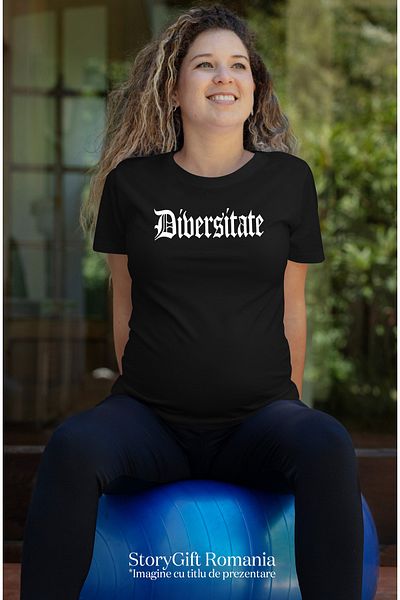 StoryGift Romania Tricou Femei Diversitate, Mesaj Motivational, Cuvant, Text Inspirational, Self C Blk_m