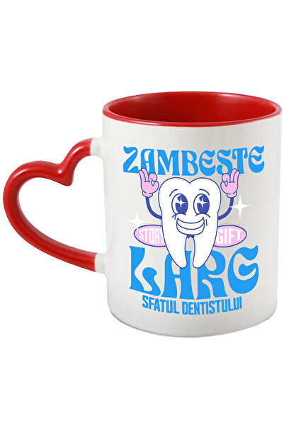 StoryGift Romania Cana Cu Dinte Vesel Aratand Semn Ok Dentist Meserie Dantura...