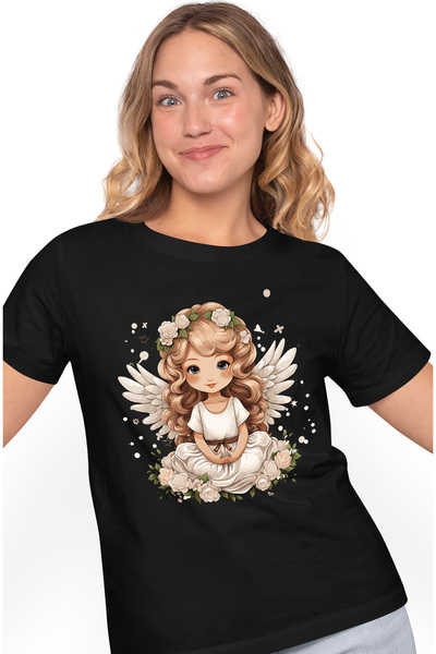 StoryGift Romania Tricou Femei Cu O Fetita Cu Aripi De Ingeras, Ilustratie, F...