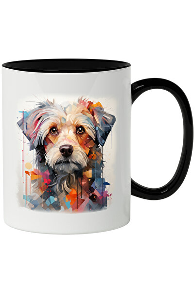 StoryGift Romania Cana Cu Catel, Mosaic, Geometric, Ilustratie, Iubitori De C...