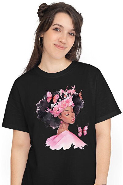 StoryGift Romania Tricou Femei Cu O Fata De Culoare, Draguta, Ilustratie, Abs...