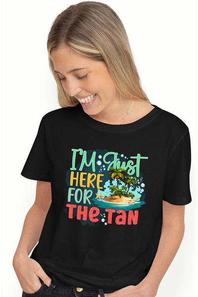 StoryGift Romania Tricou Femei Cu Mesajul "i'm Just Here For The Tan", Vara, ...
