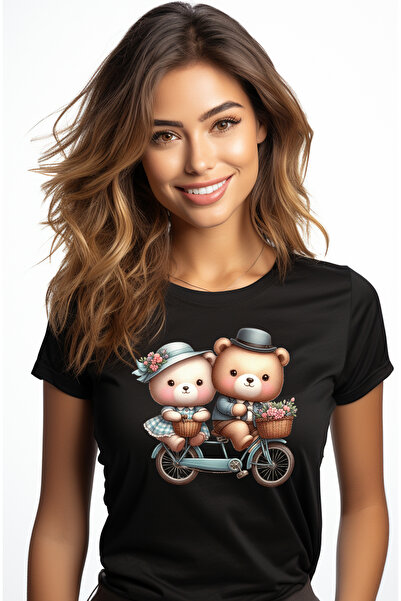 StoryGift Romania Tricou Femei Cu O Ursoaica Si Un Urs Care Se Plimba Cu Bici...