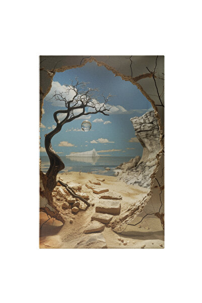 StoryGift Romania Tablou Canvas: Vedere La Ocean Și Potecă Din Pietre Cu Copa...