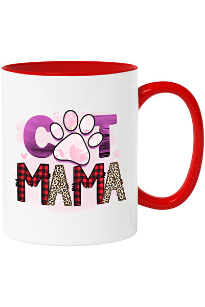 StoryGift Romania Cana Cu Mesajul "cat Mama", Mama Pisica, Fundal Roz, Labuta...