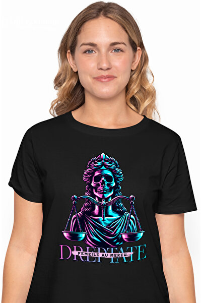 StoryGift Romania Tricou Femei Statuie Stil Moarte Balanta Text Haios Femeile...