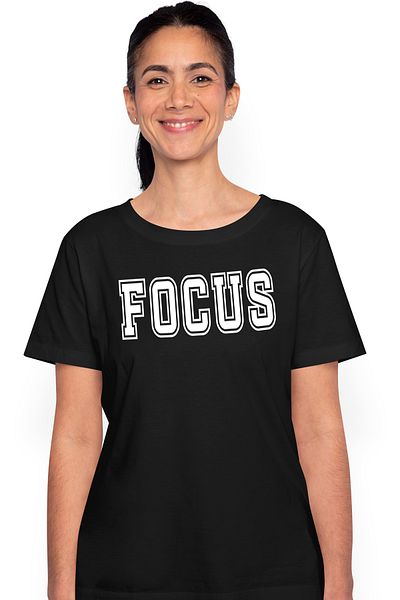 StoryGift Romania Tricou Femei Focus, Mesaj Motivational, Text Inspirational, Self Care, Cu Impri Blk_l