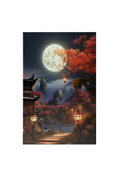 StoryGift Romania Tablou Canvas: Peisaj- Lună Plină În Japonia- Fotografie Cu...