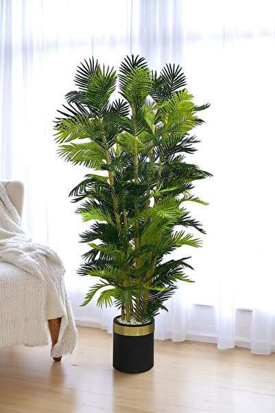 Fupe Shop Yapay Ağaç Palmiye Kalın Bambu 200 Cm Yükseklik Gold Saksı