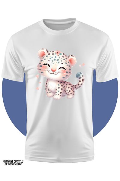 StoryGift Romania Tricou Copii cu o femela jaguar, ilustratie, inimioare, micuta, fericire, veselie, animalu