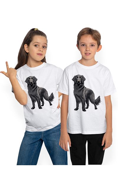 StoryGift Romania Tricou Copii Cu Un Caine Negru Blanos, Ilustratie, Timid, Cuminte, Cel Mai Bun Prieten Al