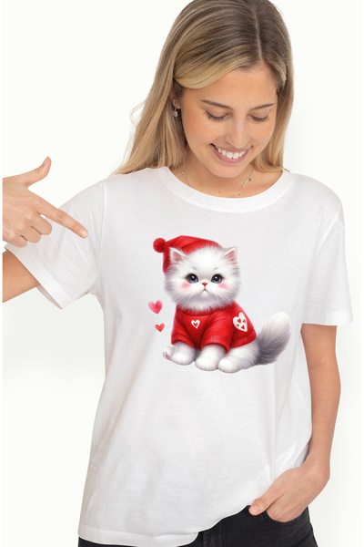 StoryGift Romania Tricou Femei Cu O Pisicuta Imbujorata, Ilustratie, Caciula ...