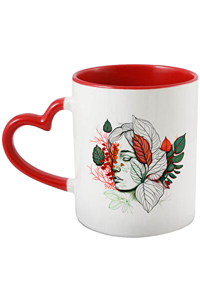 StoryGift Romania Cana Cu O Fata De Femeie | Ilustratie | Serioasa | Verde | ...