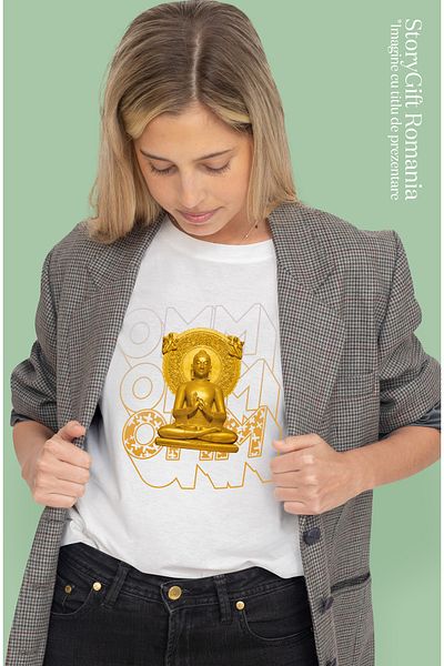 StoryGift Romania Personalized Women's T-Shirt For Meditation, Yoga, Peace Enthusiasts with Print WHT_L,STG58459