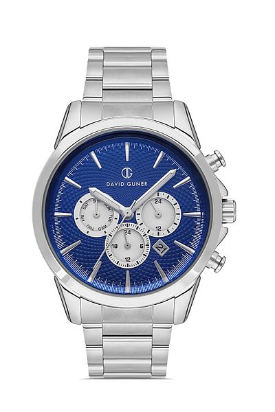 DAVID GUNER Men's Wristwatch with Silver Coated Blue Dial Dg-8649Ga-A3