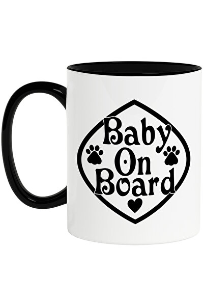 StoryGift Romania Cana Cu Inimioara Si Urme Cu Textul "baby On Board" - Bebel...