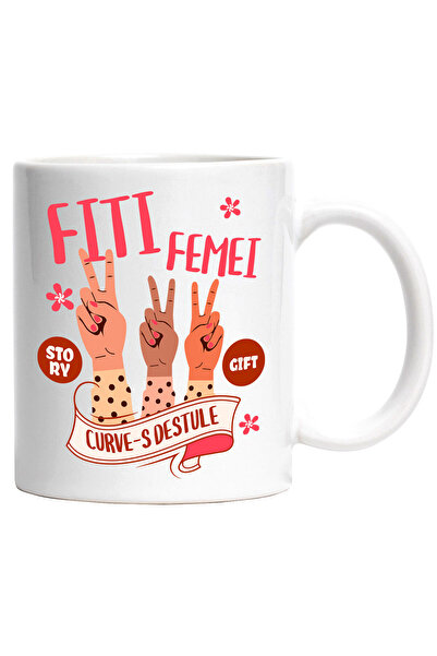 StoryGift Romania Cana Cu Maini Femeie Semn Pace Suport Fete Text In Limba Ro...