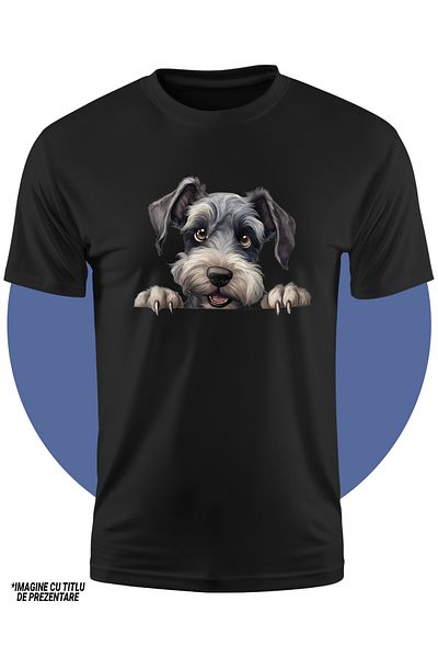 StoryGift Romania Tricou Copii Cu Un Catel Fericit Care Asteapta Nerabdator, Pentru Iubitorii De Caini, Blan