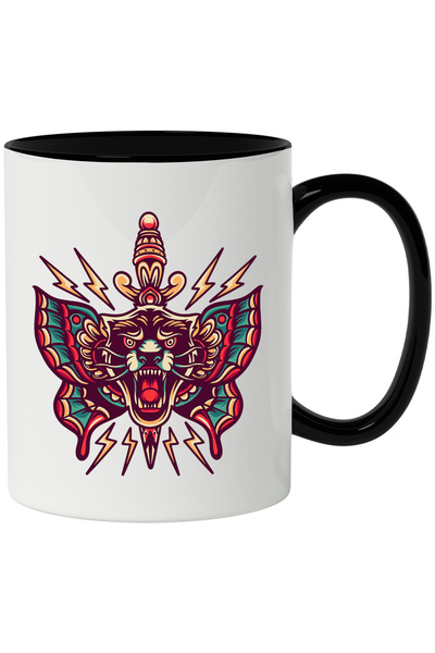 StoryGift Romania Cana Cu Pantera, Fulger, Pumnal, Aripi, Fluture, Abstract, ...