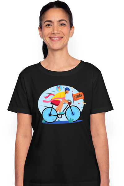 StoryGift Romania Tricou Femei Cu Biciclist, Cursa, Ciclism, Panglica, Castig...
