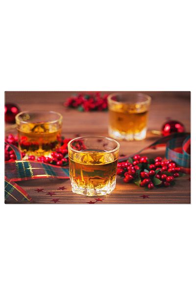 StoryGift Romania Tablou Canvas - Sarbatoare Cu Bauturi Fine - Whiskey, Cognac Si Bauturi De Iarna