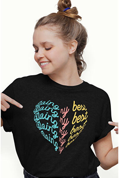 StoryGift Romania Tricou Femei Cu Mesaj In Engleza Doing My Best, Mesaj Motiv...