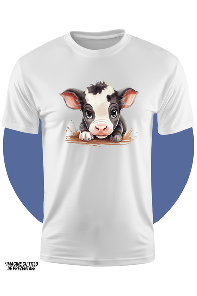 StoryGift Romania Children's T-shirt With A Calf, Illustration, For Children, Care, Tiny, Curious, Shy, 100%