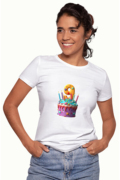 StoryGift Romania Tricou Femei Cu Tort Cu Cifra 9, Noua Ani, Ilustratie, Pent...